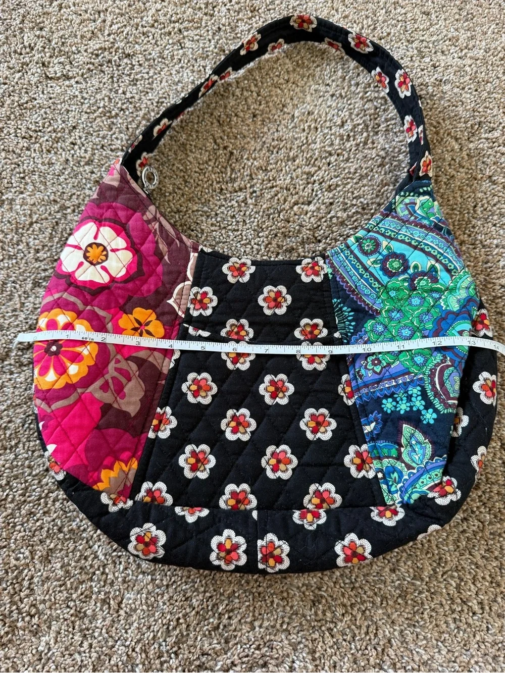 VERA BRADLEY Vintage Retired Pirouette Carnaby Blue Rhapsody Patchwork Hobo Bag